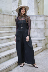 Overall Roma largo con bolsillos - Negro