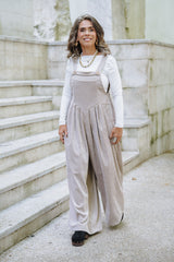 Overall Étnica corduroy sin mangas - Almendra
