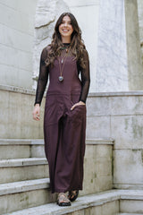 Overall Roma largo con bolsillos - Berenjena