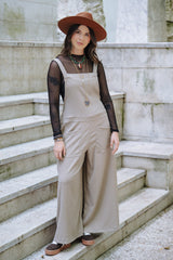 Overall Roma largo con bolsillos - Taupé