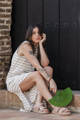 Vestido Lupe Ribs - Rayas Moca