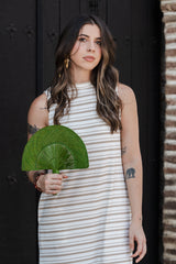 Vestido Lupe Ribs - Rayas Moca