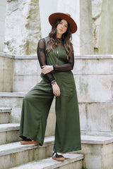 Overall Roma largo con bolsillos - Verde Militar