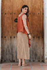 Blusa Chaleco Perla - Terracota