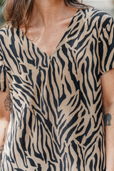 Vestido Alma multi cuello en V o redondo - Zebra Negra