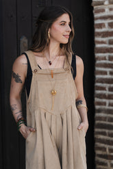 Overall Étnica corduroy sin mangas - Mantequilla