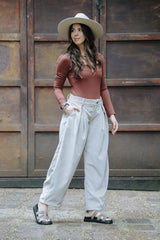 Pantalón Baggy Corduroy - Almendra