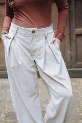 Pantalón Baggy Corduroy - Almendra