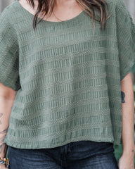 Blusa Amalia con mangas cuello redondo - Verde Brisado