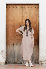 Vestido Alma multi cuello en V o redondo - Color Kaki