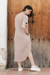 Vestido Alma multi cuello en V o redondo - Color Caqui