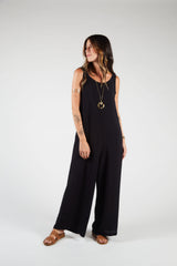 Enterizo Étnica Manga Sisa - Negro