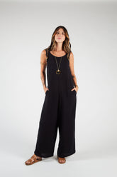 Enterizo Étnica Manga Sisa - Negro