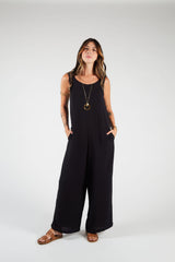 Enterizo Étnica Manga Sisa - Negro