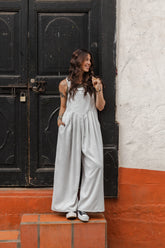 Overall Étnica corduroy sin mangas - Ceniza