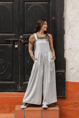 Overall Étnica corduroy sin mangas - Ceniza