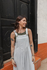 Overall Étnica corduroy sin mangas - Ceniza