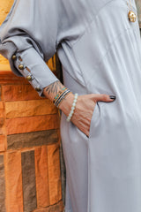 Vestido Mulatta manga larga y bolsillos - Gris