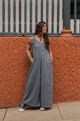 Enterizo Bahía RIB sin mangas bota amplia - Gris ratón