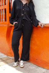 Pantalón Margaret con bolsillos - Negro