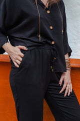 Pantalón Margaret con bolsillos - Negro