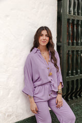 Blusa Boho manga 3/4 - Valery Lila