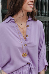 Blusa Boho manga 3/4 - Valery Lila