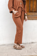 Pantalón Margaret con bolsillos - Marrón