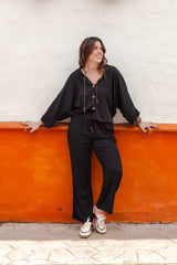 Pantalón Margaret con bolsillos - Negro