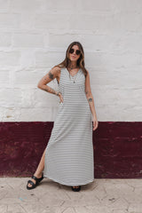 Vestido Largo sin mangas - Rayas Negras