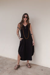 Vestido Julieta largo sin mangas - Negro