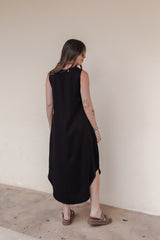 Vestido Julieta largo sin mangas - Negro