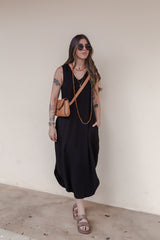 Vestido Julieta largo sin mangas - Negro