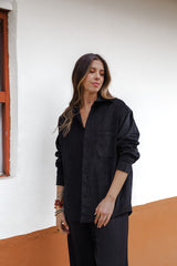 Chaqueta Oversize Corduroy- Negro