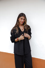 Chaqueta Oversize Corduroy- Negro