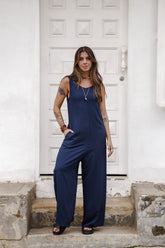 Enterizo Étnica manga sisa - Azul oscuro