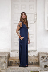 Enterizo Étnica manga sisa - Azul oscuro