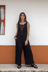 Enterizo Étnica Manga Sisa - Negro