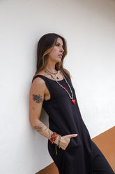 Enterizo Étnica Manga Sisa - Negro