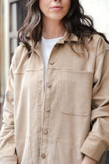 Chaqueta clara corduroy Oversize - Mantequilla