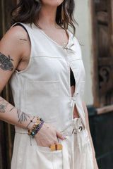 Set chaleco y pantalón Malibú - Color Crudo