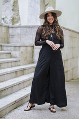 Overall Roma largo con bolsillos - Negro