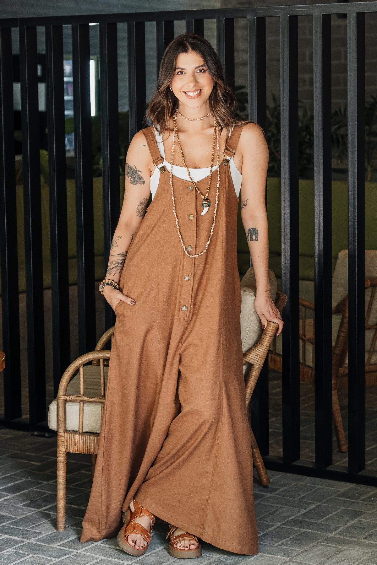 Enterizo BOTA Campana - Lino Moca