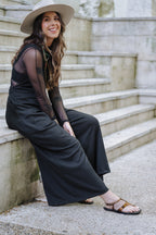 Overall Roma largo con bolsillos - Negro