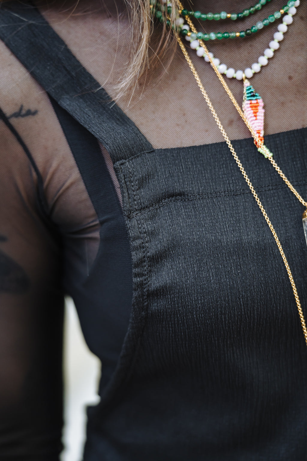 Overall Roma largo con bolsillos - Negro