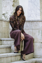 Overall Roma largo con bolsillos - Berenjena