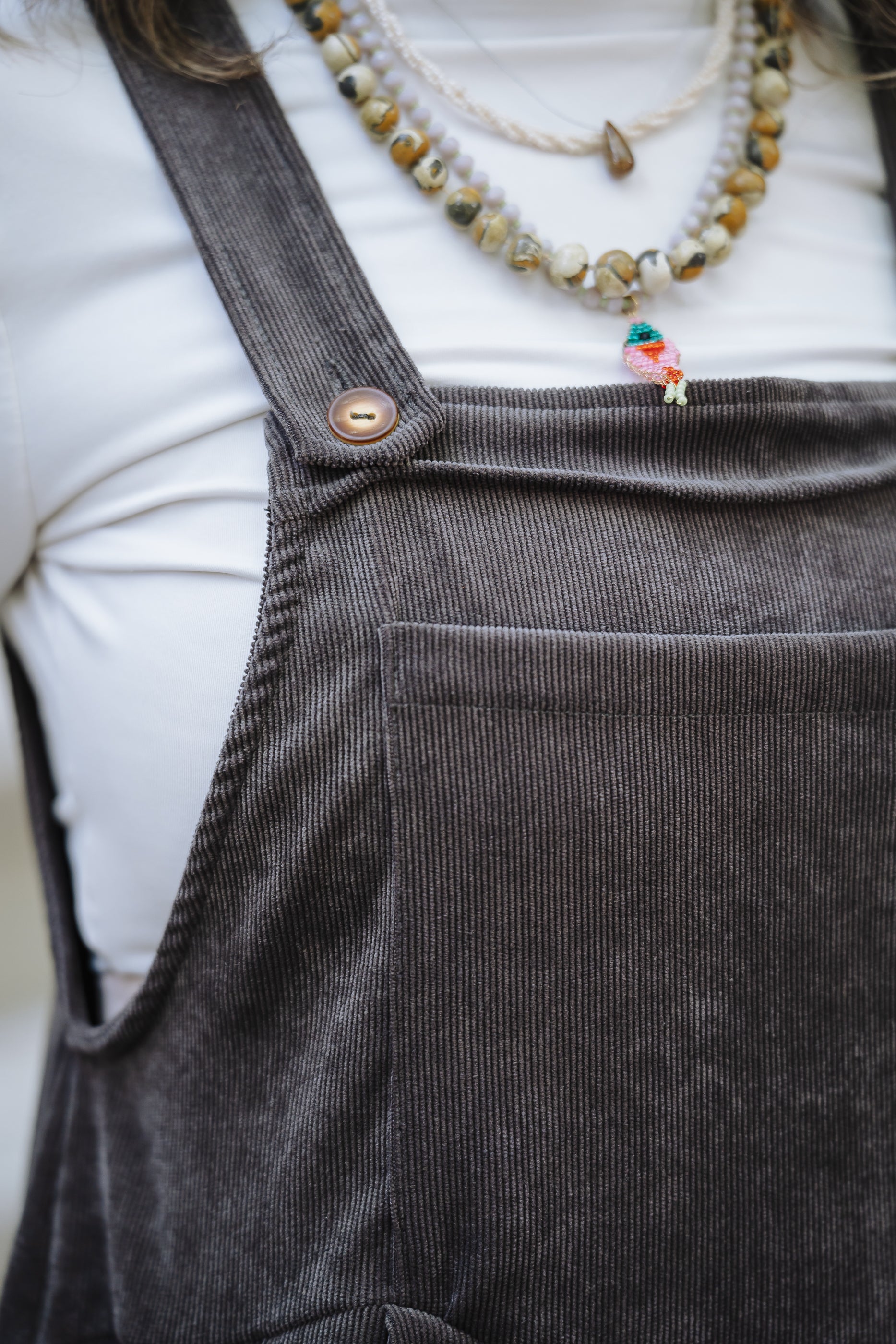 Overall Étnica corduroy sin mangas - Gris Plutón