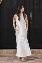 Vestido Lupe Ribs - Rayas Moca