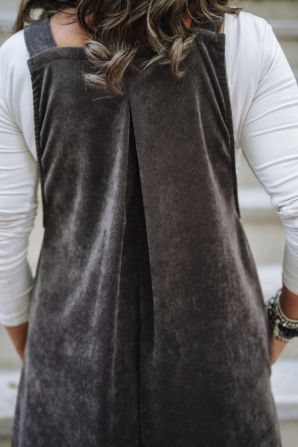 Overall Étnica corduroy sin mangas - Gris Plutón