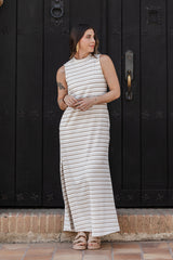 Vestido Lupe Ribs - Rayas Moca